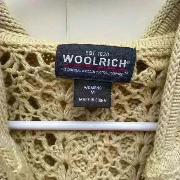 Woolrich cable knit vest hooded SZ medium cream - Picture 6 of 7